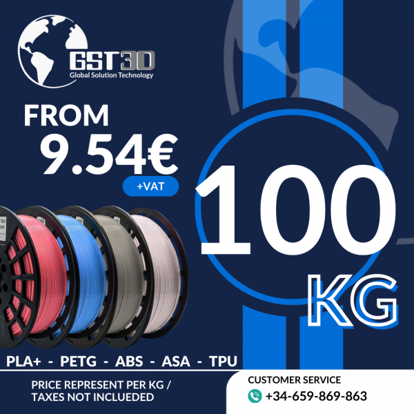 Pack of 100kg Customizable Filaments 1kg