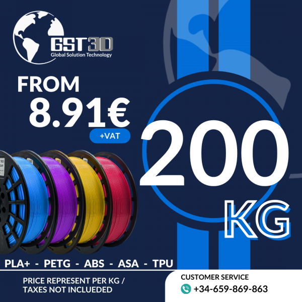 Pack of 200kg Customizable Filaments 1kg